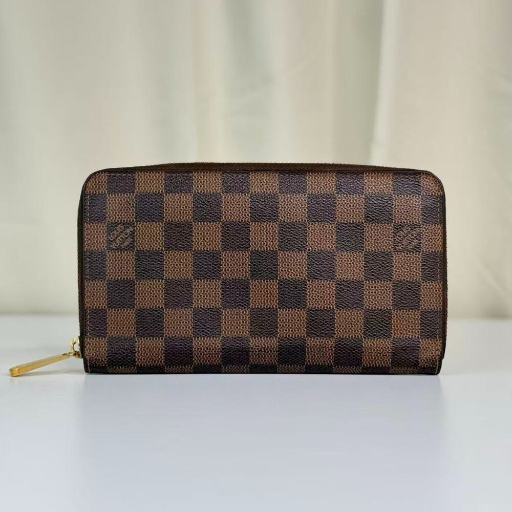 Louis Vuitton Damier Ebene Large Wallet with Classic Checkerboard Design